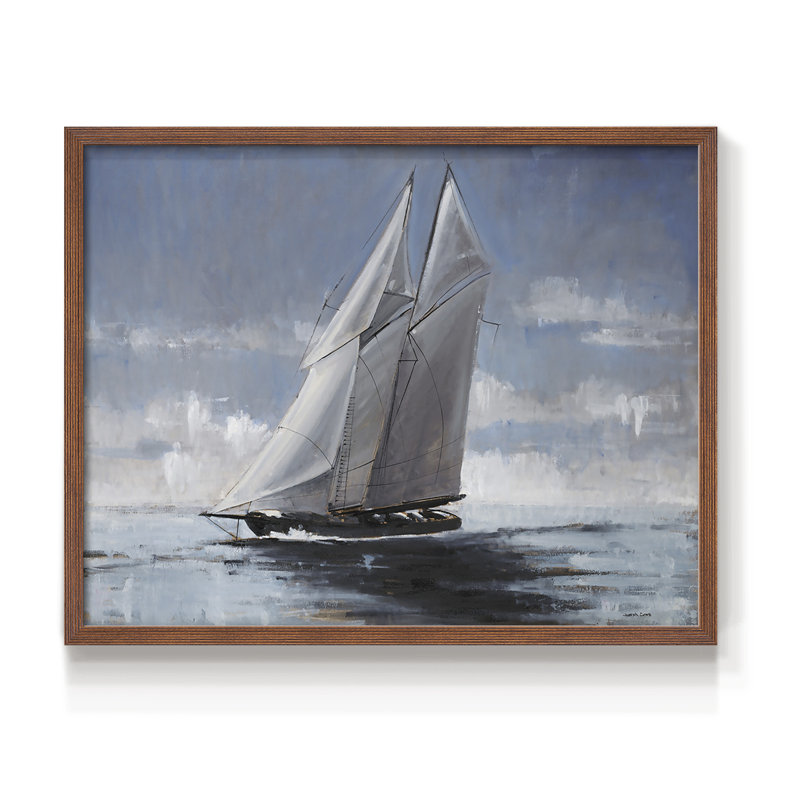 Série nautique-CCxxxix - impression encadrée - réversible, H 22 po x l 28 po, Walnut