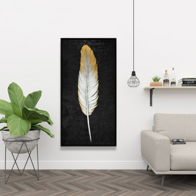 Golden feather - 24"x48" Framed canvas