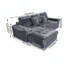 Ensemble de canapé modulaire Cloud, canapé modulaire de 105 po avec repose-pieds, mousse pure, velours en fausse fourrure de lapin, canapé de salon confortable bleu gris