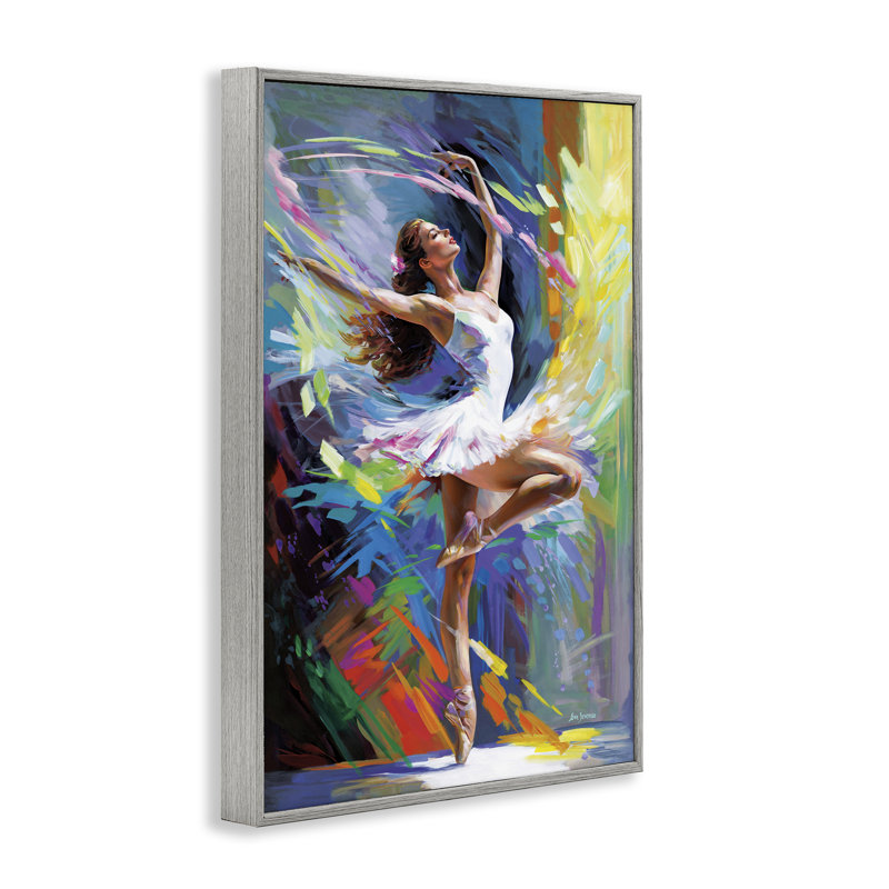 Art de giclée ballerine dansante aux couleurs vives par Leon Devenice, H 30 po x l 20 po, Estampe numérique Farmhouse