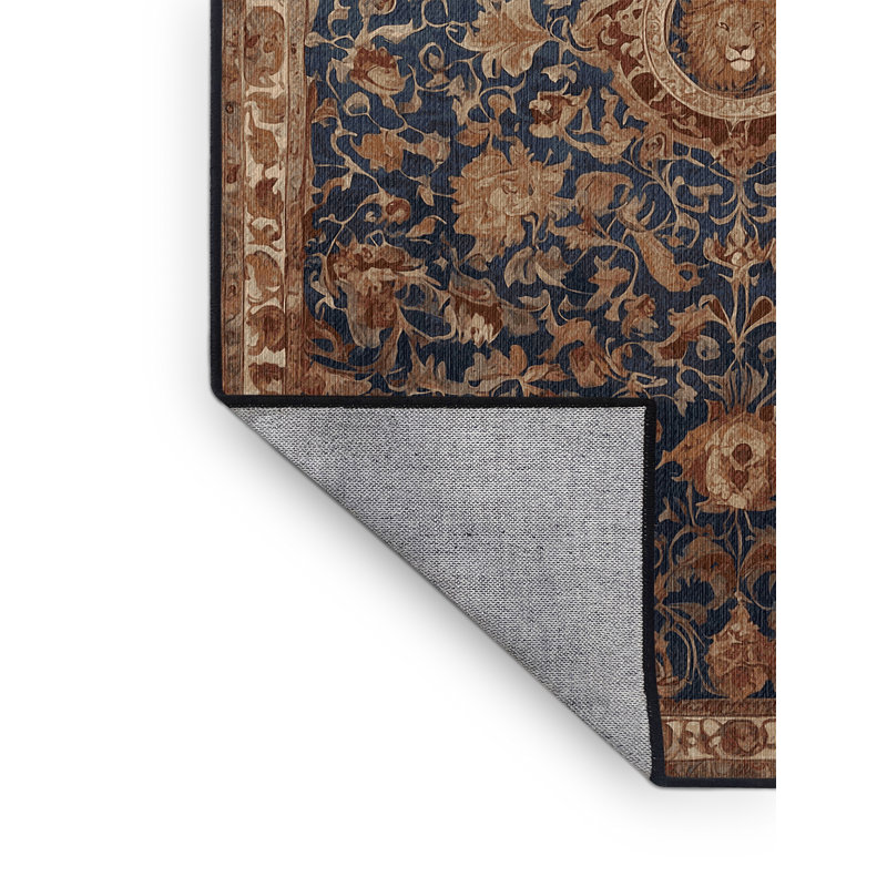 Tapis brun lavable à la machine, Rond 6 pi