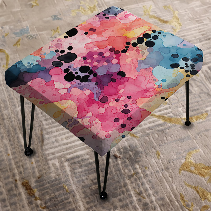 Watercolor Eccentricity Pink And Blue - Abstract Rectangle Ottoman