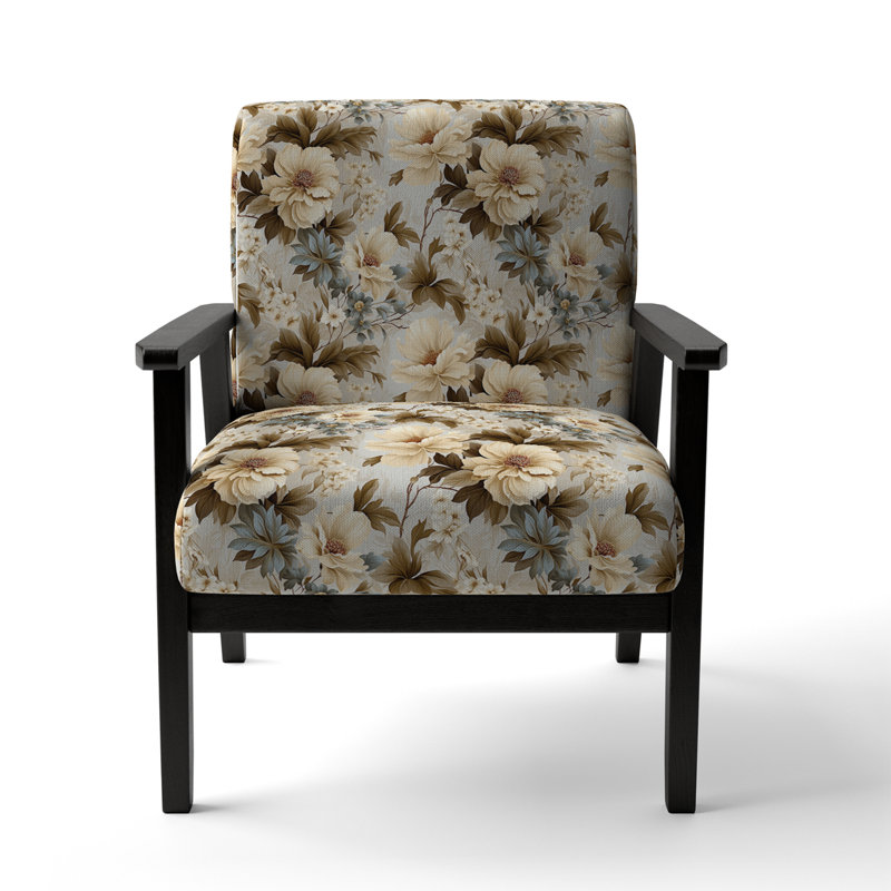 Chaise d'appoint florale Cobalt, Motif victorien floral éthéré rococo II