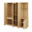 Armoire 4 portes avec tablettes, tiroirs et miroir pleine grandeur-114220592