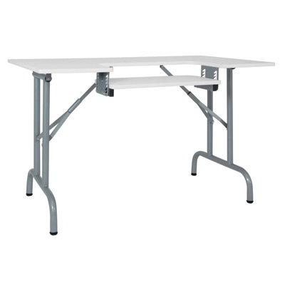 Table pliante multifonctionnelle de couture et de loisirs créatifs Studio Designs avec étagère pour machine, blanche