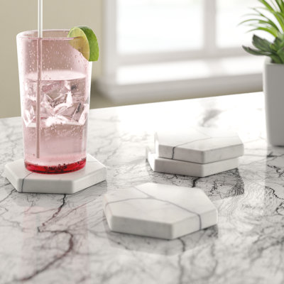 Marble 4 Piece Coaster Set
