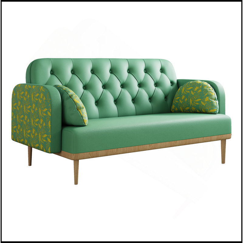 Canapé avec causeuse et motif tulipe, Vert