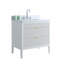 Meuble-lavabo autoportant blanc à structure simple en bois massif avec plateau en marbre d'ingénierie-2066679941