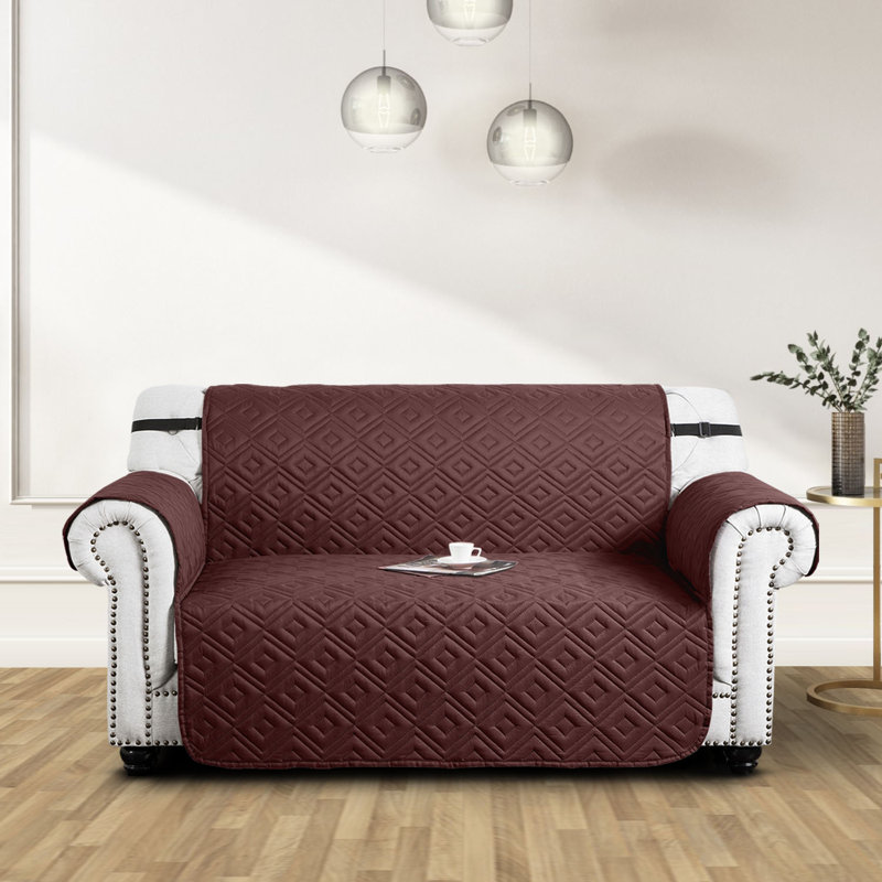 Box Cushion Sofa Slipcover, 179cm H x 224cm W, Brown