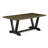 9-Piece Set with a Great Distressed Jacobean Dining Table top and 8 Wire Brushed Black dining room chairs with Nail Heads and Curved Back, Wire Brushed Black Finish-677960-677962-677963
