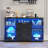 Modern Sideboard Buffet With Led-Lit Glass Display Cabinets & Fluted Drawers-1494851632