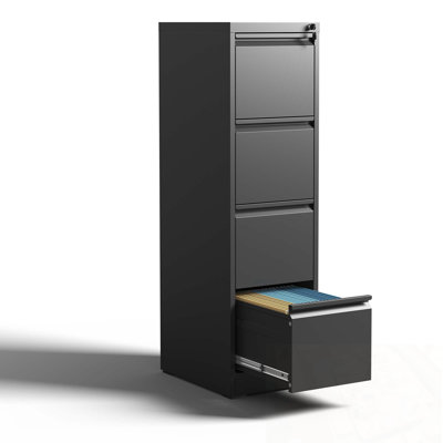 Metal Vertical File Cabinet with Lock and 4 Drawers