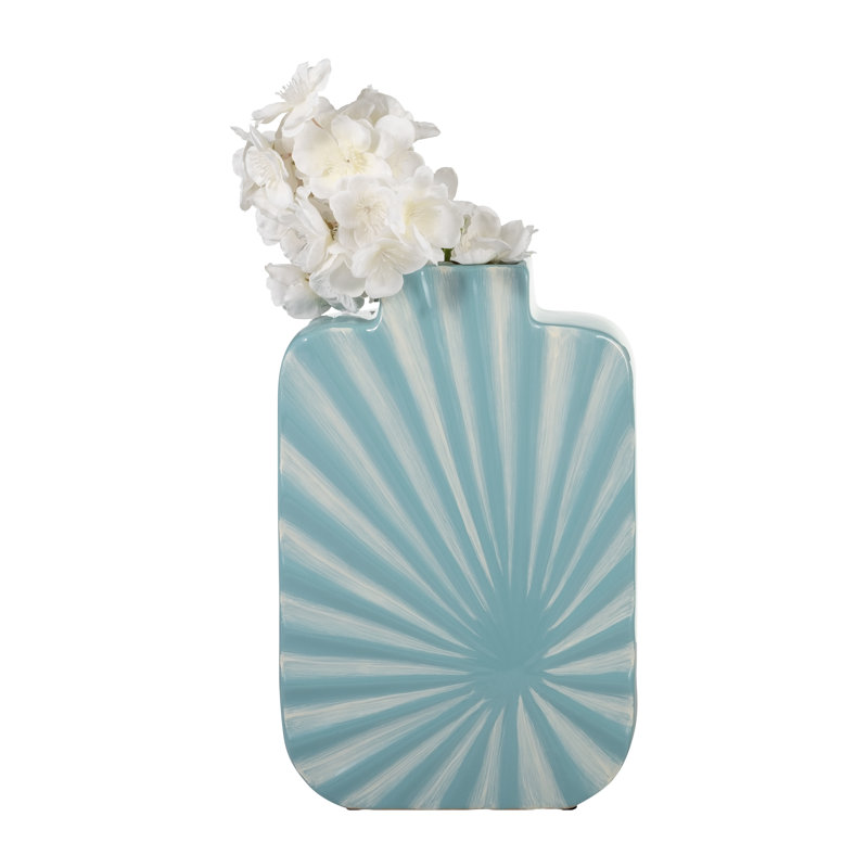 Vase en céramique en grès avec détails dimensionnels sculpturaux et silhouette contemporaine pour un accent décoratif élégant