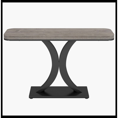 Narrow Entryway Foyer Table with Geometric Base