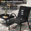 4 Piece Patio Metal Table & Chairs Outdoor Conversation Furniture Set W/ Loveseat-Black-2146508432