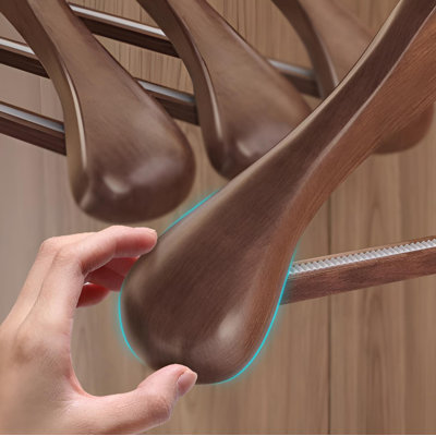 Solid Wood Suit Hangers - Wide Shoulder No Slip Design For Hotel And Boutique