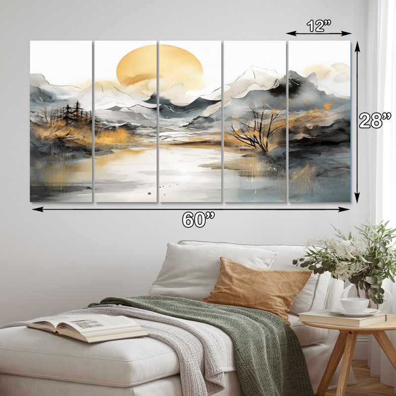 Nature's Nordic Beauty II - impression sur toile scandinave - 5 panneaux égaux