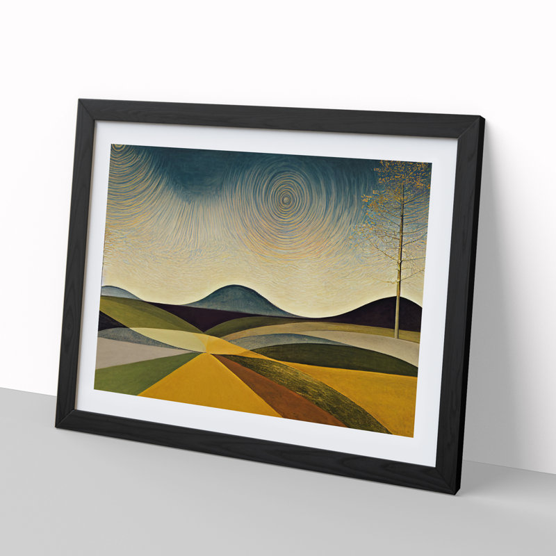 Showstopping Spring Meadow Landscape - Framed Print, 34cm H x 46cm W x 2cm D, Black
