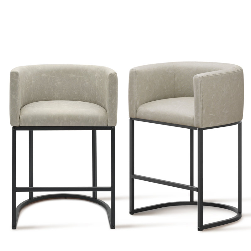 Tabouret de bar en polyuréthane, Blanc grisâtre