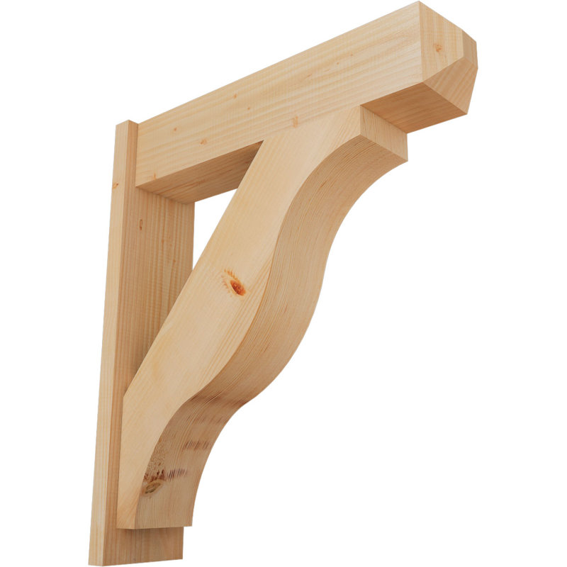 Persienne en bois rustique Funston Craftsman, P 30 po x H 34 po, Sapin Douglas de 7 1/2 po (lisse)