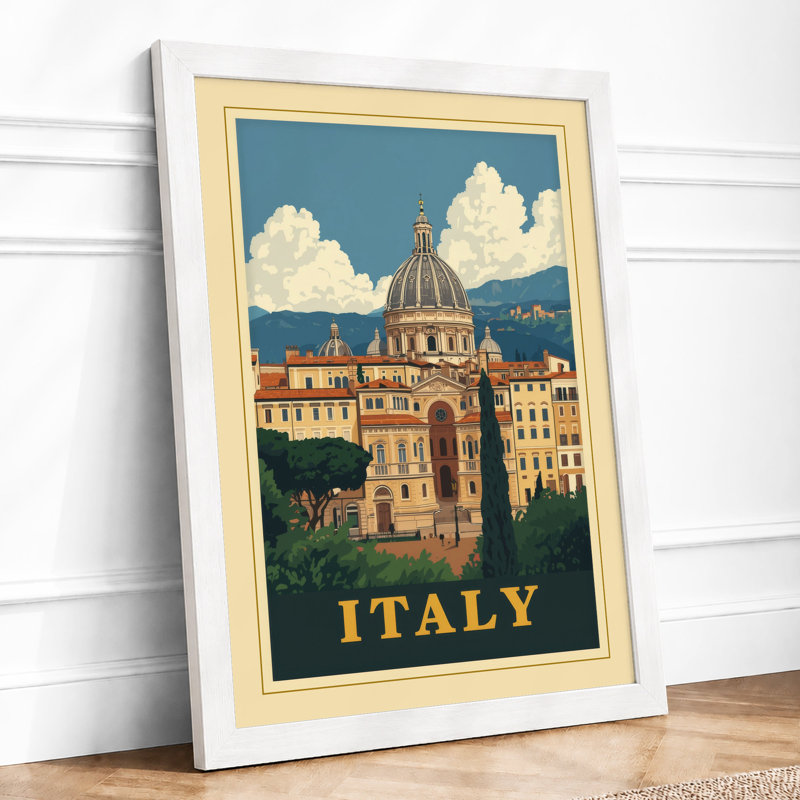 Postcard From Italy Vintage - Print, A1 - 84.1 x 59.4 cm, White