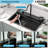 31'' L x 20'' W Nano Titanium Stainless Steel Kitchen Sink with Waterfall Faucet & Workstation Accessories-112621746