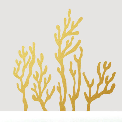 Décalcomanie murale corail, Or