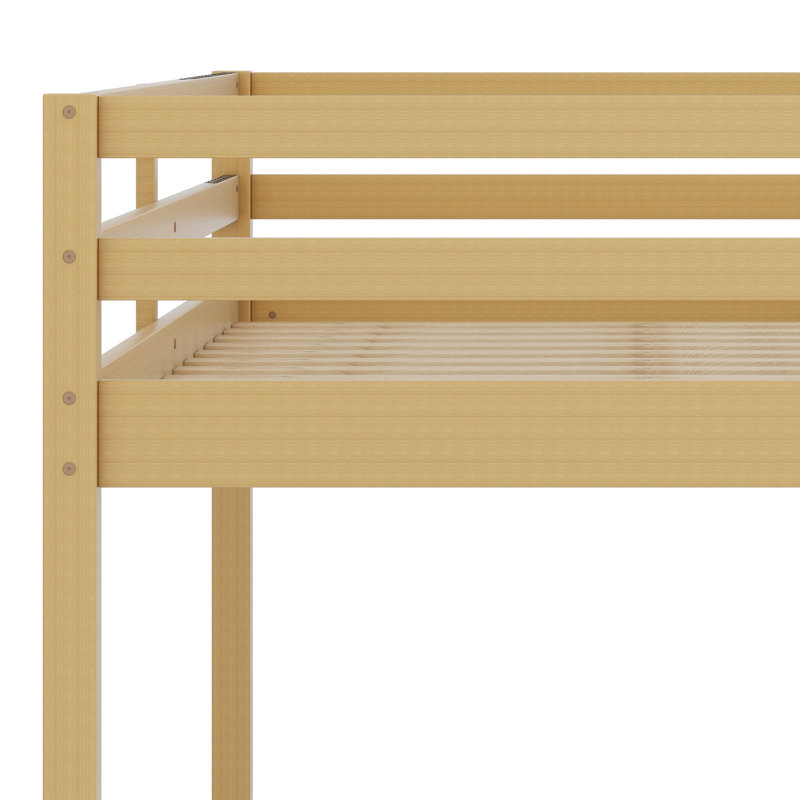 Wooden Loft Bed With Ladder, Natural