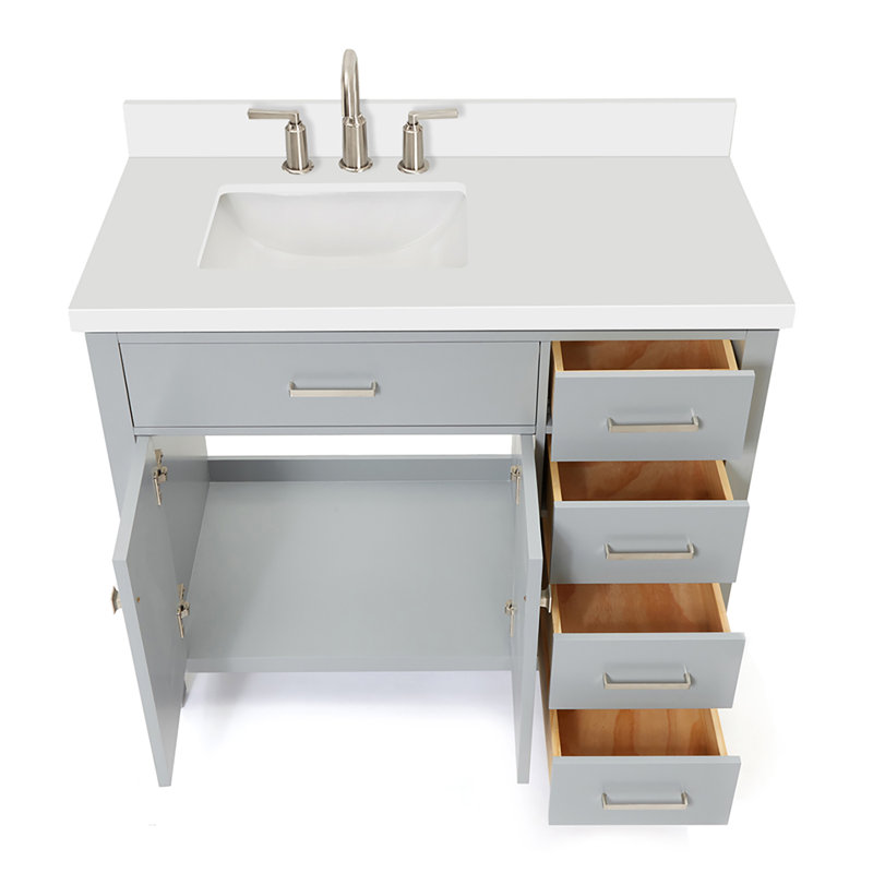 Ensemble de meuble-lavabo simple 43 po Abbate, gris