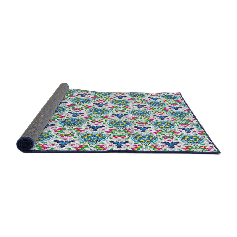 Tapis mauve / vert Ikat, Rond 7 pi