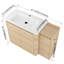 Ensemble de meuble-lavabo simple autoportant 48 po avec lavabo en céramique et tablettes réglables 48 po-140524635-147897258