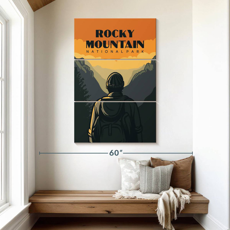 Senne Rocky Mountain Hiking Poster, 50" H x 32" W