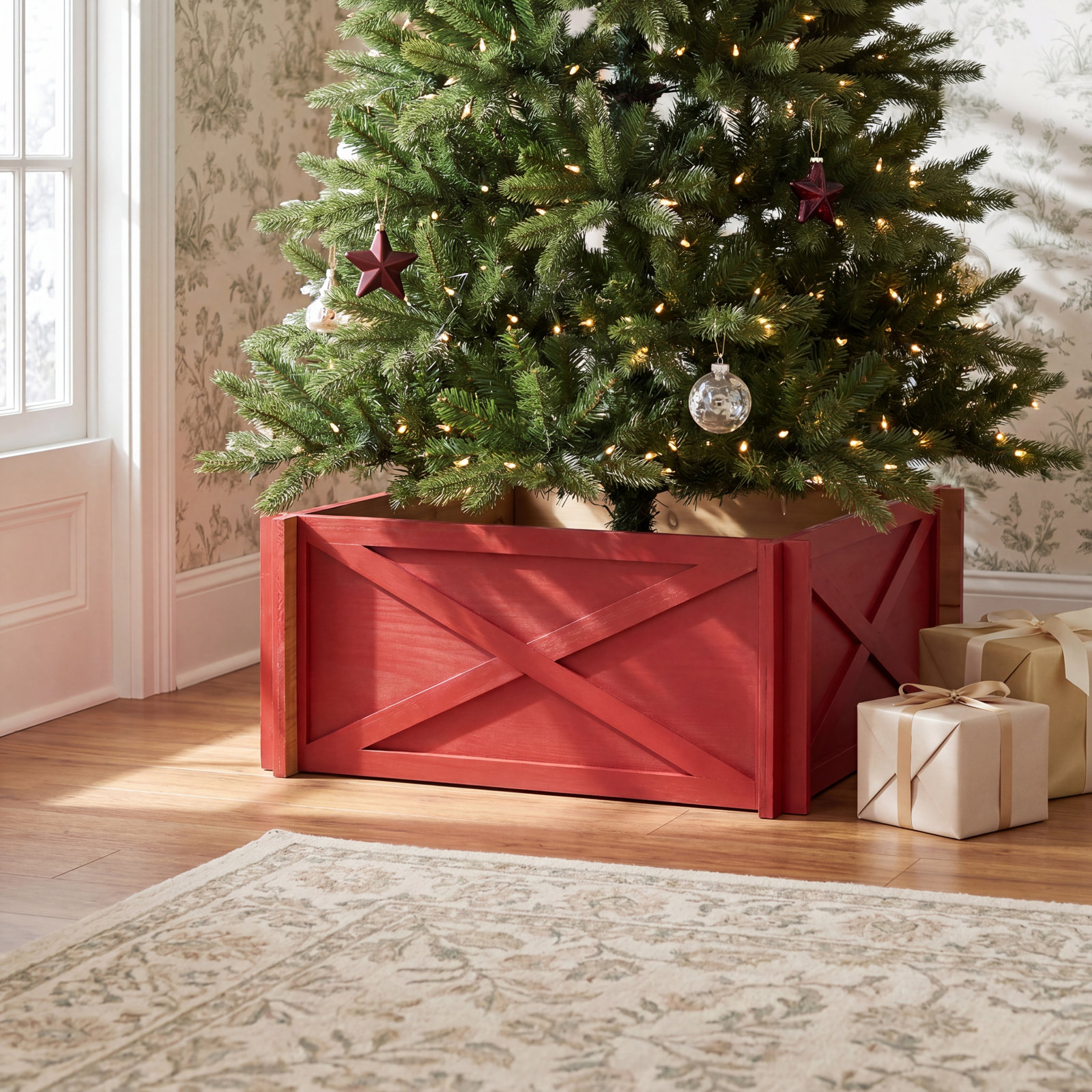 Red Wood Tree Collar, 10.50" H x 24.50" W