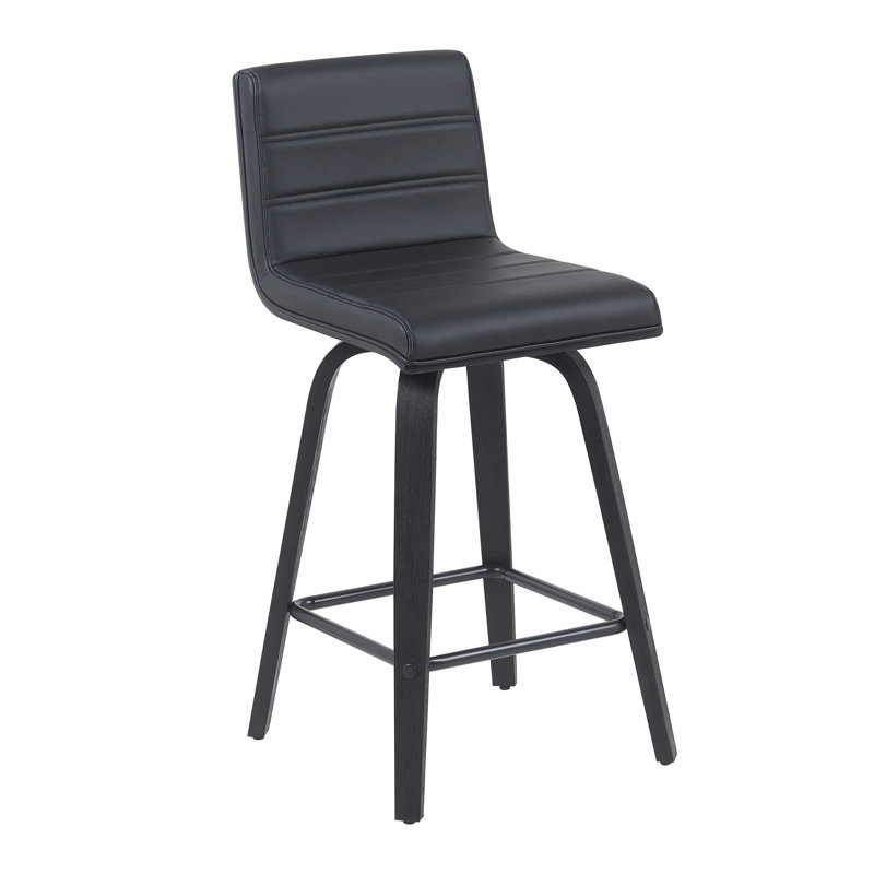 Tabouret de bar et de comptoir Biance, Tabouret de comptoir (siège d'une hauteur de 26 p, Noir, Noir