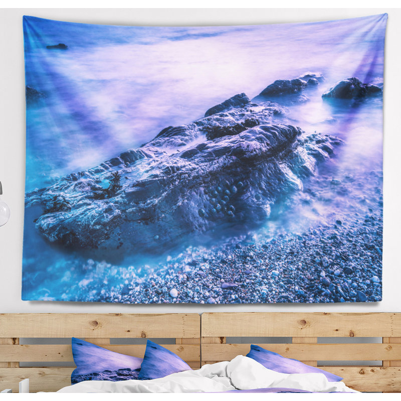 Tapisserie «Seascape Blue Slow Motion Sea Waves», H 68 po x l 80 po