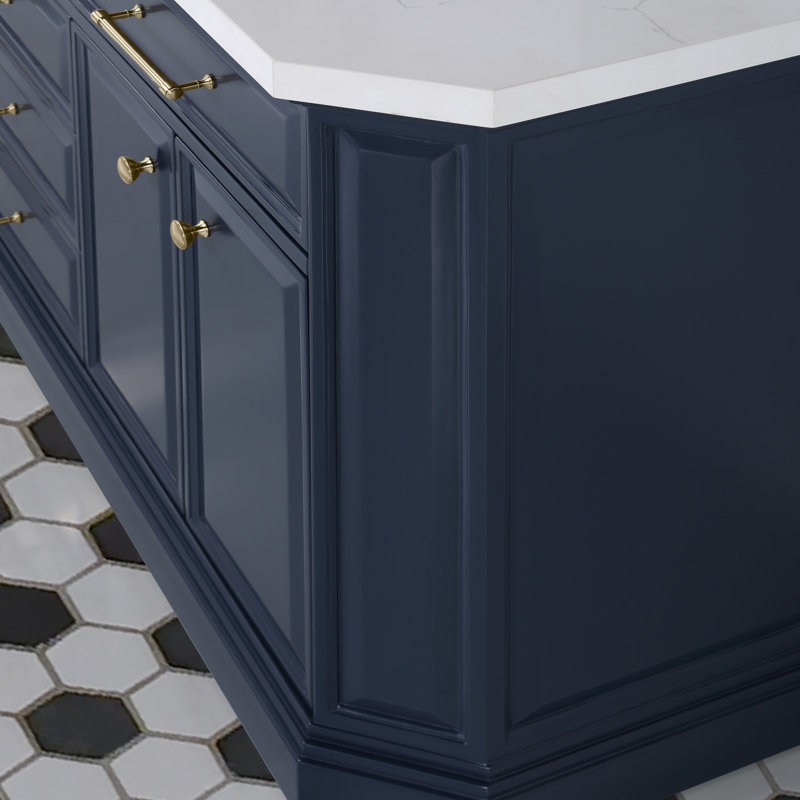 Palace 72'' W Double Vanity, Monarch Blue, Satin Brass