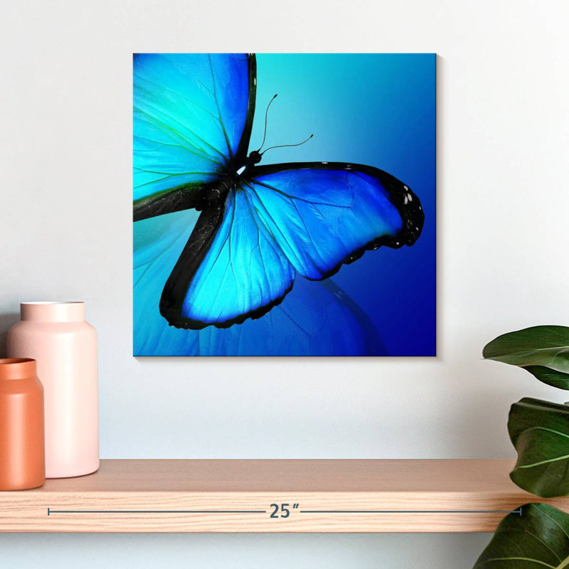Brampt Glowing Morpho Butterfly, 16" H x 16" W