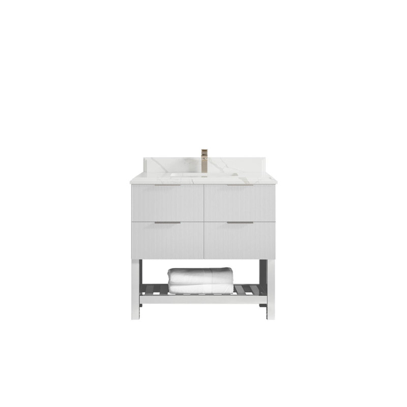 Meuble-lavabo simple 36 po avec plateau Catalina, Laza