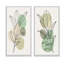 Ensemble de 2 peintures abstraites botaniques vertes V-1747349759-1747349747