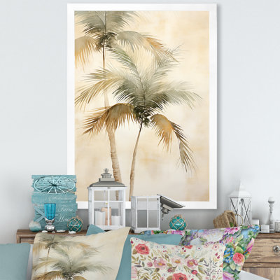 Rétro palmiers tropicaux rétro sur toile