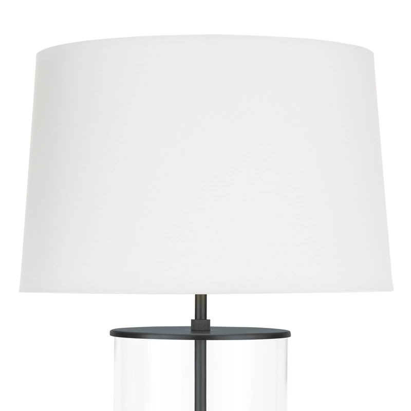 Oil Rubbed Bronze Glass Table Lamp with Linen Shade