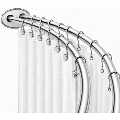Tringle à rideau de douche à double courbure en aluminium de la série Utopia Alley Signature
