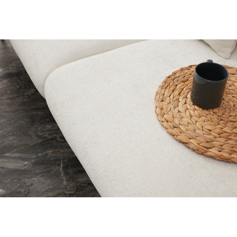 Canapé modulaire 2 pièces Darron, 100 % polyester crème