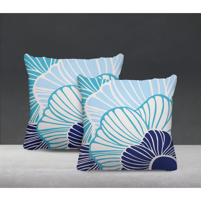 Housse et insert de coussin décoratif intérieur / extérieur en mélange de polyester, L 15 po x H 15 po, Turquoise