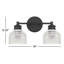 Meridian 2-Light Kenilworth in Matte Black-175221661