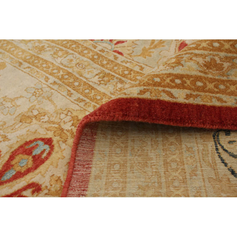 Tapis décoratif en laine noué à la main de conception unique en laine 9 pi x 13 pi 9 po noué à la main New Age Pakd