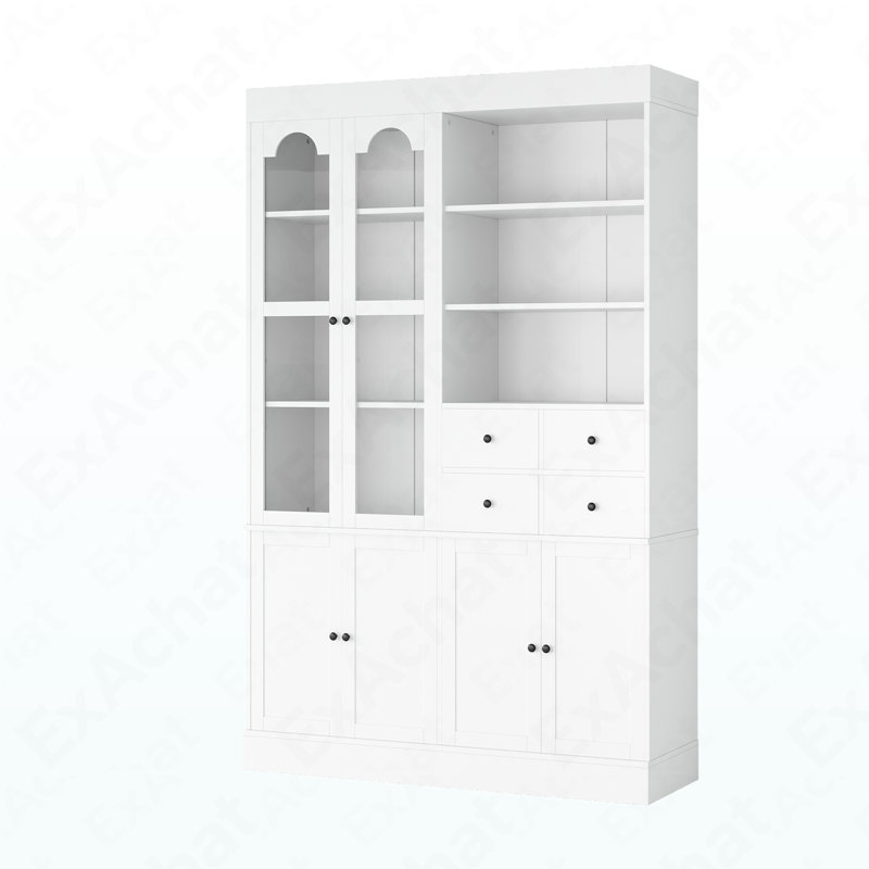 Buffet autoportant avec huche 47,2 x 15,7 x 75 po - Armoire garde-manger à tablettes multiples pour la salle à manger et le salon