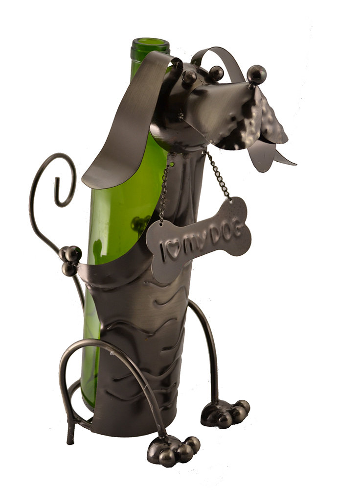 Dog Wine Rack Three Star Im/Ex Inc. Dog with Bone Collar 1 Bottle Tabletop Wine ...