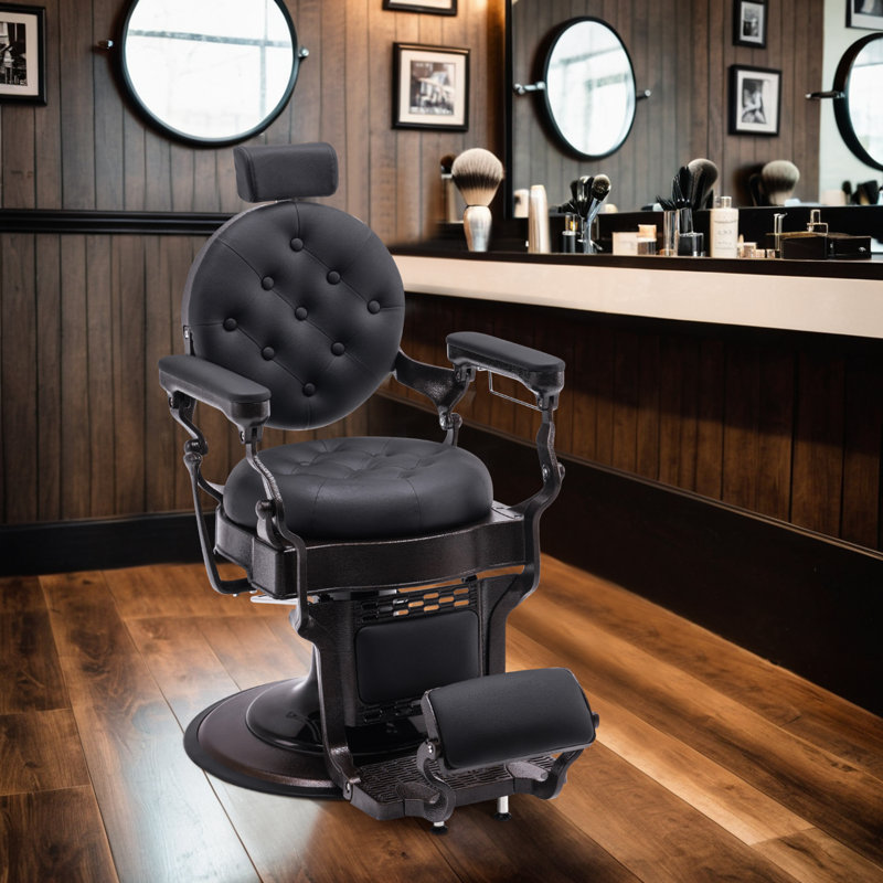 Fauteuil inclinable à haute inclinaison hydraulique, Similicuir noir