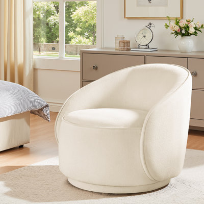 29.33’’ Upholstered Sloped-Arm Swivel Accent Chair